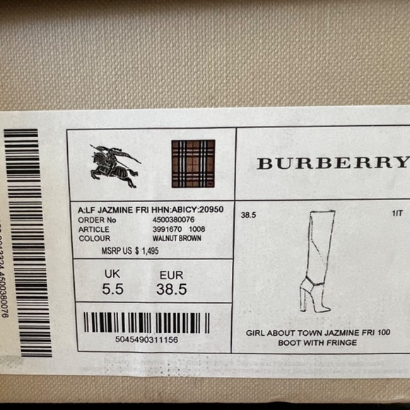 Burberry “Girl About Town Jazmine Boot with Fringe” - Picture 4 of 5